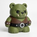 Orc Teddy Bear Cub Collectible Figurine - Unique Desk Decor for Adults – 3D Printed in Canada