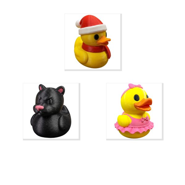Santa Hat Duck Panther Ballerina Figurine Bundle