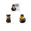 Ensemble de figurines pingouin marié, lapin et canard