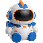 Mecha Pilot Robot Collectible Figurine in White and Blue Armor with Visor - Sci-Fi Desk Decor for Adults - 3D Printed in Canada