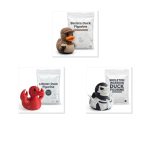 Duck Variety Collectible Figurine Bundle of 3 - Barista, Lobster, Skeleton Warrior - Whimsical & Gothic Adult Desk Decor - 3D Printed in Canada