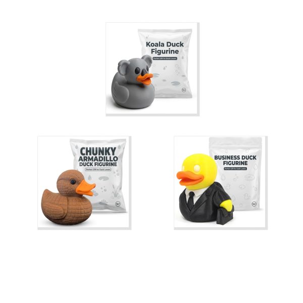 Duck Figurine Bundle Koala Armadillo Business