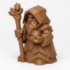 Figurine de druide sculptée façon bois