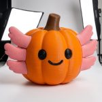 Axolotl Pumpkin Collectible Figurine - Unique Desk Decor for Adults – 3D Printed in Canada