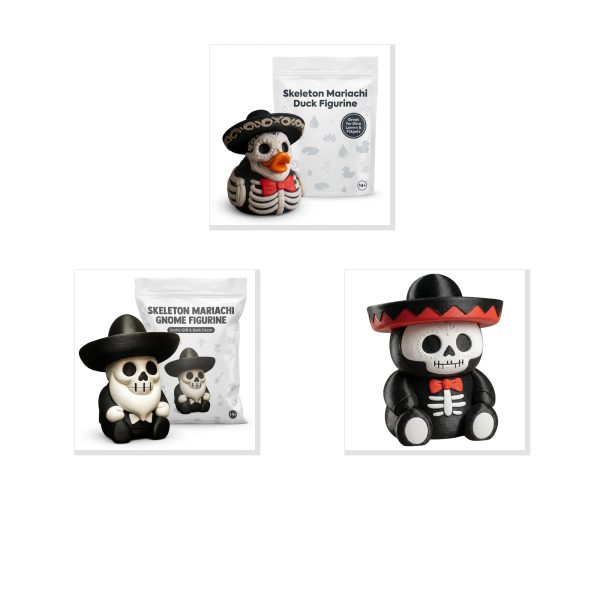 Skeleton Mariachi Figurine Bundle