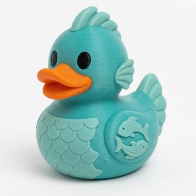 Pisces Fish Duck Collectible Figurine - Unique Desk Decor for Adults – 3D Printed in Canada