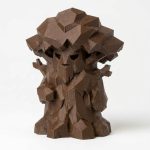 Wood Carved-Like Enchanted Tree Figurine - Unique Desk Decor for Adults – 3D Printed in Canada - 3D Printed in Canada (Black Walnut)