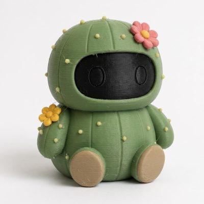 Cactus Robot Collectible Figurine - Unique Desk Decor for Adults – 3D Printed in Canada