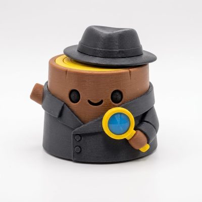 Shadow Detective Tree Stump Collectible Figurine - Unique Desk Decor for Adults – 3D Printed in Canada