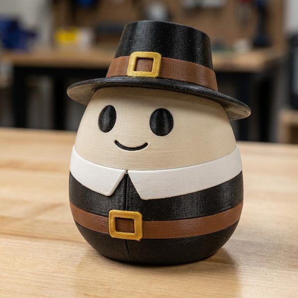 Thanksgiving Pilgrim Egg Figurine
