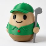 Golfer Eggling Collectible Figurine - Unique Desk Decor for Adults – 3D Printed in Canada