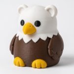 Bald Eagle Chonky Teddy Bear Cub Collectible Figurine - Unique Desk Decor for Adults – 3D Printed in Canada