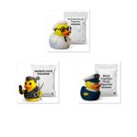 Professions Duck Collectible Figurine Bundle of 3 - Scientist, Barber, Boat Captain - Fun & Quirky Adult Desk Decor - 3D Printed in Canada