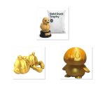 Gold Collection Collectible Figurine Bundle of 3 - Duck Trophy, Gold Bear, Penguin - Elegant & Humorous Adult Desk Decor - 3D Printed in Canada