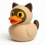 Siamese Cat Duck Collectible Figurine - Unique Desk Decor for Adults – 3D Printed in Canada