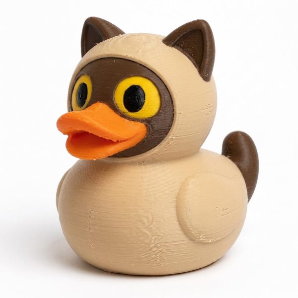 Siamese Cat Duck Figurine - 3D printed collectible