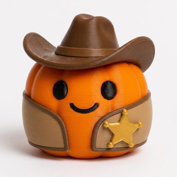 Figurine de citrouille shérif