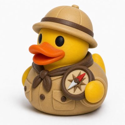 Compass Duck Collectible Figurine - Explorer Desk Decor Gift for Adults – 3D Printed in Canada