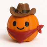 Cowboy Pumpkin Collectible Figurine - Unique Desk Decor for Adults – 3D Printed in Canada