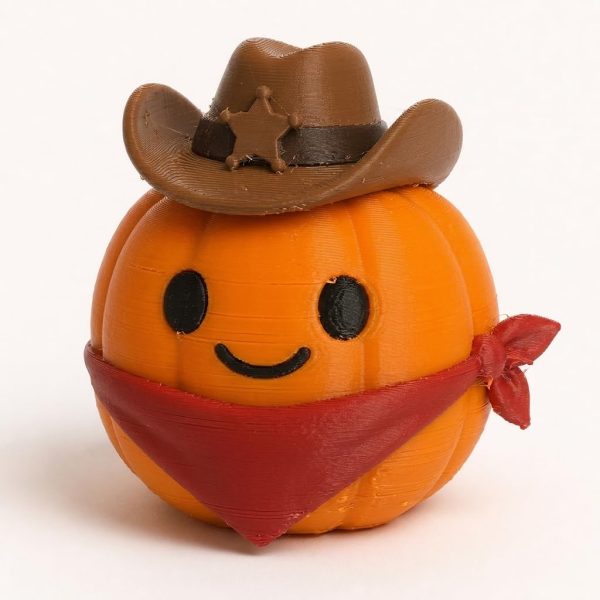 Cowboy Pumpkin Figurine