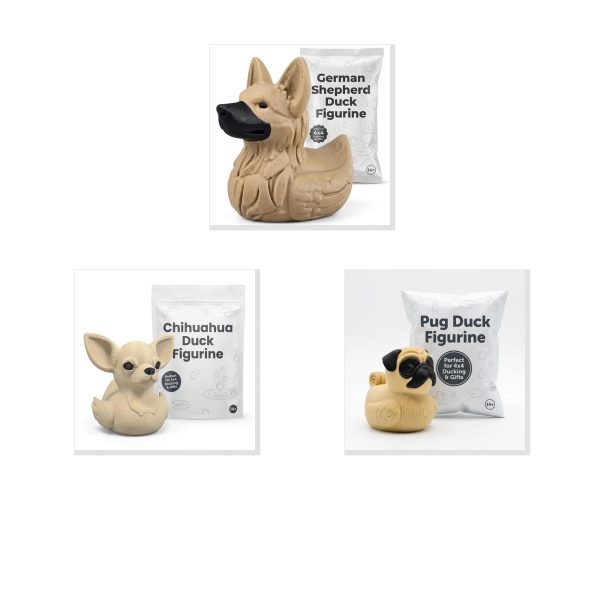 Dog Breeds Duck Collectible Figurine Bundle of 3