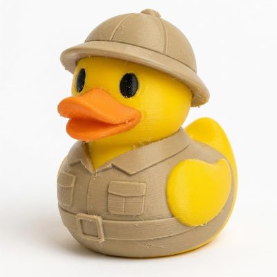 Safari Adventurer Duck Collectible Figurine - Unique Desk Decor for Adults – 3D Printed in Canada