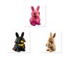 Ensemble figurines de collection Lapin Flamant rose