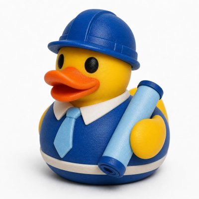Blueprint Duck Collectible Figurine - Engineering Desk Decor for Adults – 3D Printed in Canada