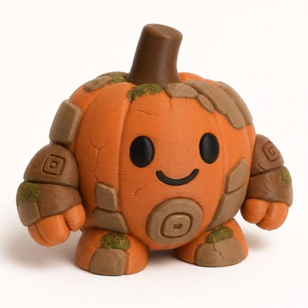 Clay Golem Pumpkin Figurine