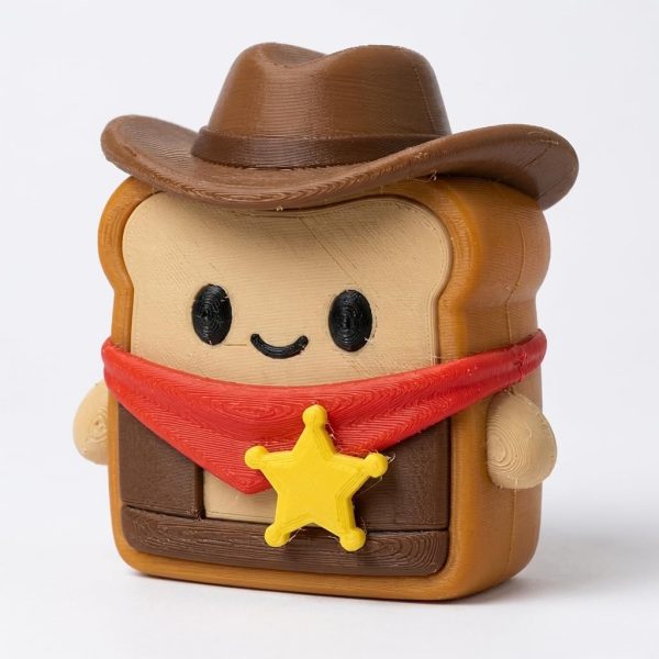 Figurine shérif western sur toast