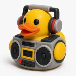 Boombox Duck Collectible Figurine - Retro Music Desk Decor for Adults – 3D Printed in Canada