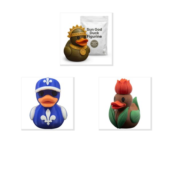 Lot de 3 canards dieu du soleil