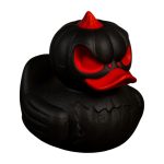 Jack-O'-Lantern Duckling Figurine - Halloween Pumpkin Spooky Collectible Desk Decor for Adult Collectors and Halloween Fans - 3D Printed in Canada (Vampire)
