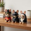 Ensemble de figurines de lapin fantaisistes
