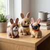 Ensemble de figurines de lapins races de chiens