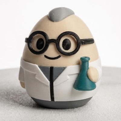Scientist Eggling Collectible Figurine - Unique Desk Decor for Adults – 3D Printed in Canada