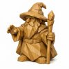 Figurine magicien bois sculpté