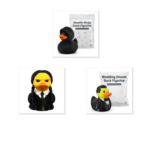 Ninja Goth Wedding Duck Figurine Bundle