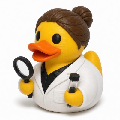 Forensic Scientist Duck Collectible Figurine - Lab Desk Decor for Adults – 3D Printed in Canada