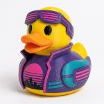 Synthwave Duck Collectible Figurine - Unique Desk Decor for Adults – 3D Printed in Canada