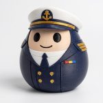Navy Egg Eggling Collectible Figurine - Unique Desk Decor for Adults – 3D Printed in Canada