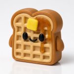 Waffle Toast Collectible Figurine - Unique Desk Decor for Adults – 3D Printed in Canada