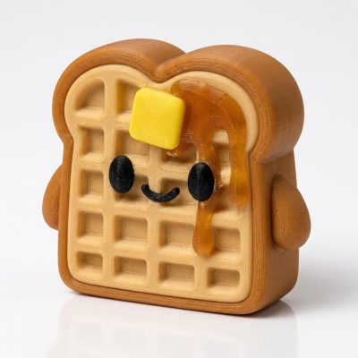Waffle Toast Collectible Figurine - Unique Desk Decor for Adults – 3D Printed in Canada