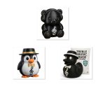 Treble Music Collectible Figurine Bundle of 3 - Teddy Bear, Penguin, Duck - Musical & Classy Adult Desk Decor - 3D Printed in Canada