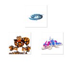 Dragon Variety 3-Pack Collectible Figurine Bundle of 3 - Abyssal, Monarch Butterfly, Spring Bloom - Fantasy & Mythical Adult Desk Decor - 3D Printed in Canada