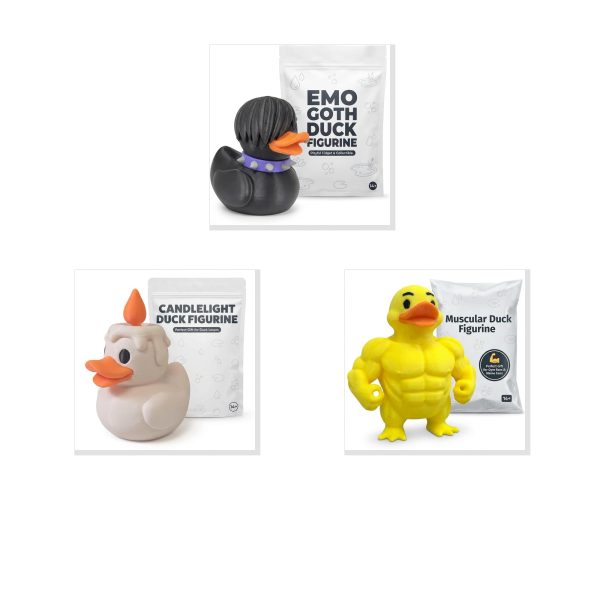 Emo Goth Candlelight Muscular Duck Figurine