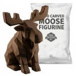 Wood Carved Moose Figurine in Black Walnut Finish - 3D Printed in Canada (Black Walnut)