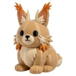Lynx Bunny with Tufted Ears and Fluffy Orange Cheek Fur 3D Printed Collectible Figurine | Wild Cat Rabbit Shelf Decor - 3D Printed in Canada