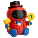 Auctioneer Robot Collectible Figurine with Top Hat Gavel and Bid Paddle - Engaging Office Desk Decor for Adults - 3D Printed in Canada