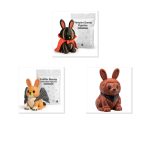 Mythological Bunny Collectible Figurine Bundle of 3 - Vampire Bunny, Griffin Bigfoot - Unique & Quirky Adult Desk Decor - 3D Printed in Canada